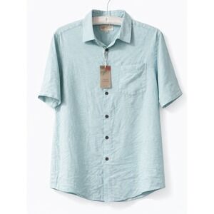 Island Outfitters MIX&NY Rayon Button Shirt Aqua Small NWT